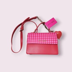 Red and Pink Checkered Women's Bag